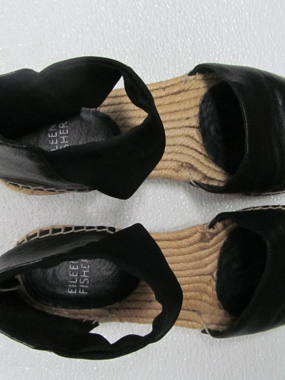 Eileen Fisher Coy Leather Espadrille Womens size 6.5